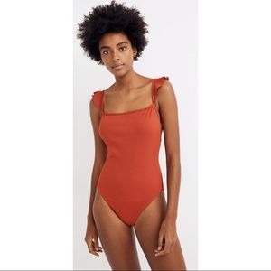 Madewell Second Wave Julia Ruffle Strap One Piece